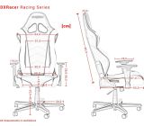 DXRacer R0-NR Gaming Stuhl Racingstuhl Drehstuhl Schwarz/Rot[B-WARE]