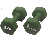 Fidusport Dumbbell Set Gusseisenkern 2er Set (2x5kg -Dunkelgrün) - Hanteln Gewichte