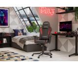 DXRacer Prince P08 Gaming Stuhl Drehstuhl Chefsessel 185 cm Schwarz/Rot[B-WARE]