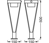 Ledvance Außenleuchte mit Bewegungsmelder Terrassenbeleuchtung Gartenleuchte 50 cm 6W 