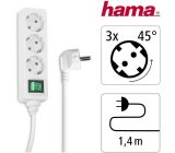 Hama 3-Fach Steckdosenleiste mit Schalter Steckerleiste Winkelstecker1,4m 