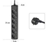 Hama 6- Fach Steckdosenleiste Mehrfachsteckdose Verteilersteckdose
