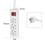 Hama 3-Fach Steckdosenleiste mit Schalter Mehrfachsteckdose 3m 