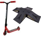 HUDORA Stunt Scooter XQ-13 Roller Rot mit Hudora Skater Rampe 5-tlg SET