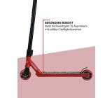 HUDORA Stunt Scooter XQ-13 Roller Rot mit Hudora Skater Rampe 5-tlg SET