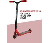 HUDORA Stunt Scooter XQ-13 Roller Rot mit Hudora Skater Rampe 5-tlg SET