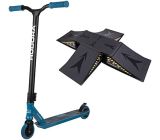 HUDORA Stunt Scooter XQ-12 Roller Blau mit Hudora Skater Rampe 5-tlg SET