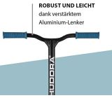 HUDORA Stunt Scooter XQ-12 Roller Blau mit Hudora Skater Rampe 5-tlg SET