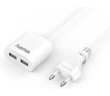 Hama USB Netzteil mit Kabel USB Verlängerungskabel 2-Fach 