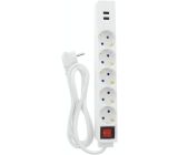 Hama 5-Fach Steckdosenleiste mit 2x USB Anschluss mit Schalter 