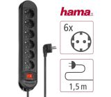 Hama 6-Fach Steckdosenleiste mit Schalter Steckerleiste 1,5 m