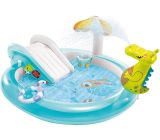 Intex Pool Kinder Planschbecken Aufblasbar Kinderpool mit Rutsche Wasserfontäne 