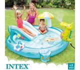 Intex Pool Kinder Planschbecken Aufblasbar Kinderpool mit Rutsche Wasserfontäne 