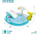 Intex Pool Kinder Planschbecken Aufblasbar Kinderpool mit Rutsche Wasserfontäne 