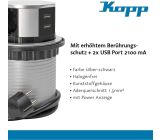 Kopp 6-Fach mit 3X Steckdose + 2X USB-Port  Steckdosenleiste mit USB