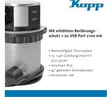 Kopp 6-Fach mit 3X Steckdose + 2X USB-Port  Steckdosenleiste mit USB