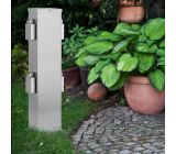 Ledar Steckdosenpfosten - Stockach stahl, Outdoor Silber Außensteckdose (4-fach) 