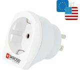 Skross Reisestecker EU auf USA Reisesteckdose Reiseadapter Weiß 