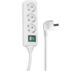 Hama 3-Fach Steckdosenleiste mit Schalter Steckerleiste Winkelstecker 3m Weiß 