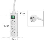Hama 3-Fach Steckdosenleiste mit Schalter Steckerleiste Winkelstecker 3m Weiß 