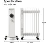  MIDEA | Elektrisches Raumheizgerät | Radiator -20M | 2000 W 