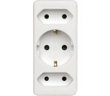 Hama 3-Fach Steckdosenadapter Multistecker 2 Euro - 1 Steckdose Weiß
