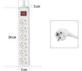 Hama 6-Fach Steckdosenleiste mit Schalter Mehrfachsteckdose 1,4m 