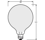  OSRAM E27 LED Leuchtmittel Star GLOBE125 Filament LED-Lampe [2ER]