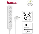 Hama 6-Fach Steckdosenleiste Mehrfachsteckdose 3500W 45° Gedreht 1,4m Weiß