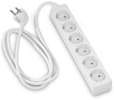 Hama 6-Fach Steckdosenleiste Mehrfachsteckdose 3500W 45° Gedreht 1,4m Weiß