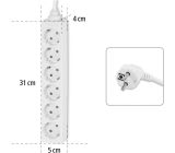 Hama 6-Fach Steckdosenleiste Mehrfachsteckdose 3500W 45° Gedreht 1,4m Weiß