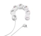Vivanco 5-Fach Flexible Steckdosenleiste mit USB 2x Anschluss und Schalter