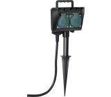 Brennenstuhl 2 Fach Garten Steckdose Außen Steckdosenleiste mit Erdspieß