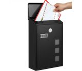 SONGMICS Briefkasten Postkasten Wandbriefkasten Stahl Kupferschloss 