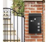 SONGMICS Briefkasten Postkasten Wandbriefkasten Stahl Kupferschloss 