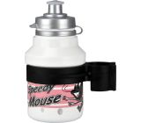 FISCHER Kinder Trinkflasche mit Fahrrad Halter 0.3L Kindermotiv Wasserflasche
