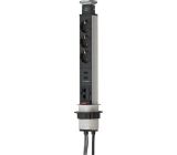 Brennenstuhl Tower Power 3 fach Tischsteckdose Einbausteckdose 2m