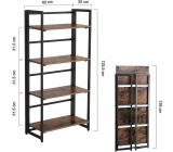 VASAGLE Standregal Bücherregal Regal Wandregal Klappregal Holz 4 Ebene 