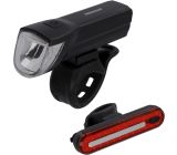 Fischer Fahrrad-Beleuchtungsset Front- und Rückleuchte IP44 Bremslicht mit Akku