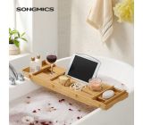 SONGMICS® Ausziehbare Badewannenablage Badewannenbrett Ablagen 