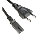 Hama Netzkabel mit flachem Eurostecker (Netzwerkkabel mit Kupplung und 2 poligem Stecker, Netzstecker mit Stromkabel für Laptop, Konsolen, Radios etc., 2,5 A, 230 V, 1,5 m) schwarz
