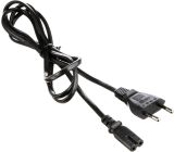 Hama Netzkabel mit flachem Eurostecker (Netzwerkkabel mit Kupplung und 2 poligem Stecker, Netzstecker mit Stromkabel für Laptop, Konsolen, Radios etc., 2,5 A, 230 V, 1,5 m) schwarz