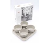 Staub Tapas Set Dipschalen Tablett Keramik Grau 21,5 x 21,5cm -0,15 L- [8er set]