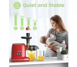 FEZEN Entsafter Slow Juicer 400W Gemüse Saftpresse Rot [B-WARE]