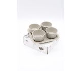 Staub Tapas Set Dipschalen Tablett Keramik Grau 21,5 x 21,5cm -0,15 L- [8er set]