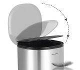 SONGMICS® Mülleimer Abfalleimer 5L Stahl Papierkorb Silbern - Schwarz