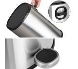 SONGMICS® Mülleimer Abfalleimer 5L Stahl Papierkorb Silbern - Schwarz