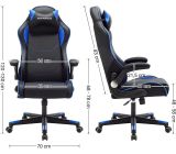 Songmics® Gaming Stuhl Racing Bürostuhl Schreibtischstuhl Schwarz-Blau