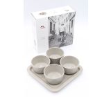 Staub Tapas Set Dipschalen Tablett Keramik Grau 21,5 x 21,5cm -0,15 L- [4er set]