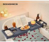 SONGMICS® Ausziehbare Bambus Badewannenablage Badewannenbrett Badewannen